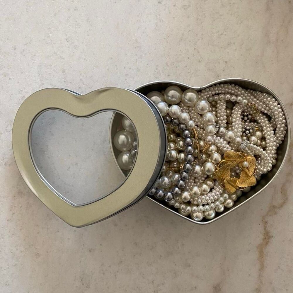 Curated Pearl Theme Mystery Jewelry Tin